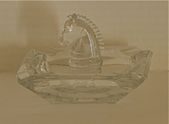 #1489 Puritan Ashtray, Horse Head, crystal, 1937-1957